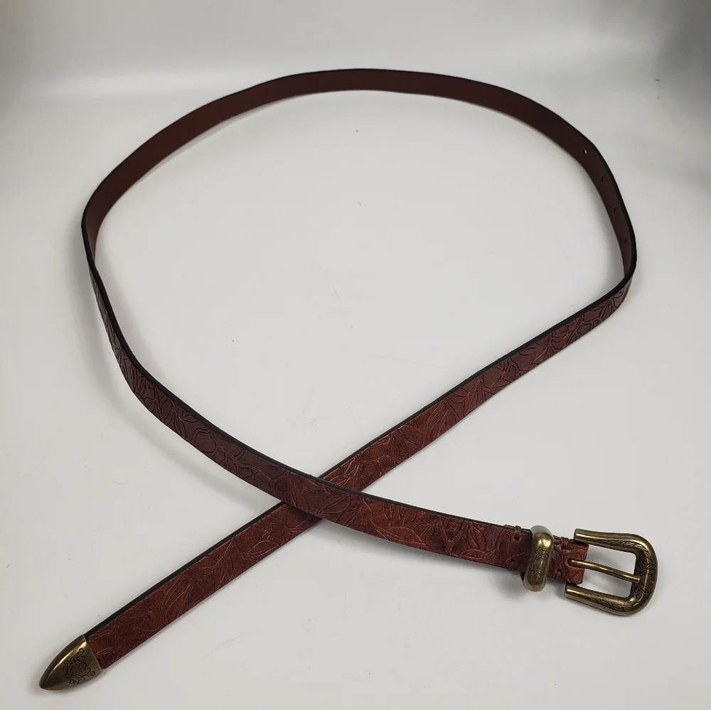 Sundance Brown Leather - Tooled Engraved w/ Bronze Southwestern Equestrian XXS